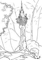 coloriage raiponce la tour